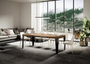  Tavolo Allungabile 140-244x90x77 cm Flame Quercia Natura Telaio Antracite