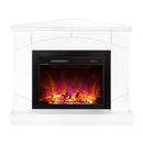 Camino Elettrico da Pavimento ad Angolo 85x106x53 cm Effetto Fiamma 1500W Madeira & lorance Bianco