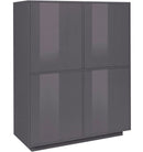 Credenza 4 Ante 100,1x41,4x126 cm Bloom Grigio Antracite Laccato Lucido