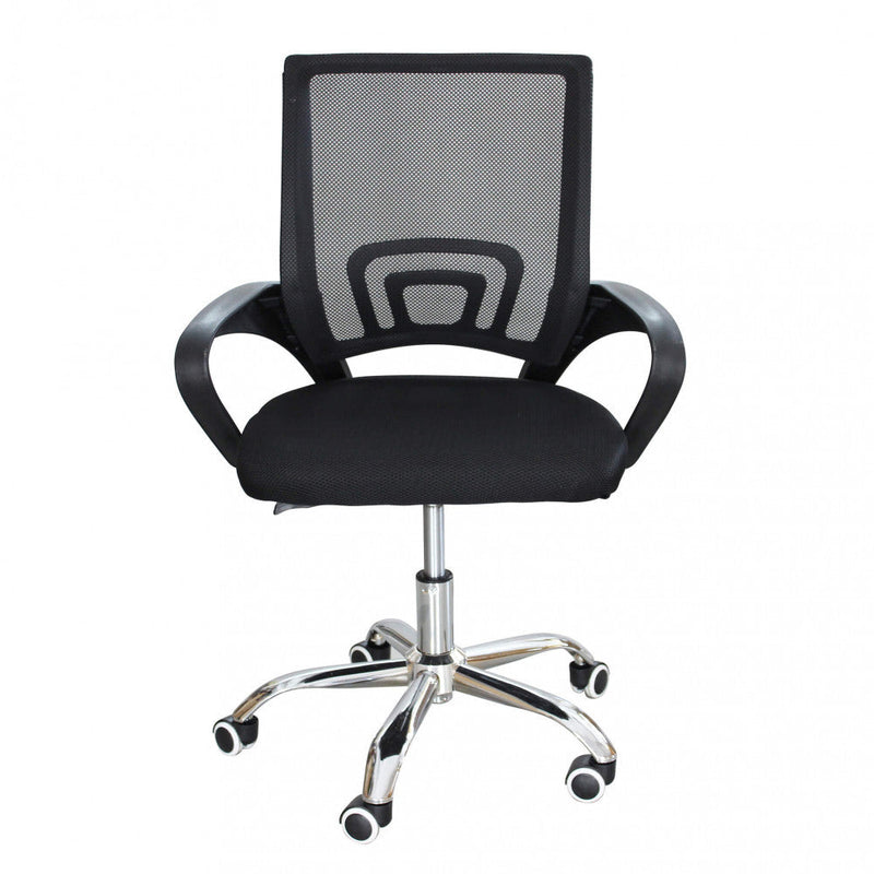 Poltrona da Ufficio Pollie Nera 52x56,5x85/95 h cm in Poliuretano Nero