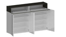Scarpiera 4 Ante e 2 Ripiano a Ribalta 152x35x100 cm Savona 4A 1R Bianco Opaco/Grigio Ardesia  