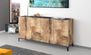Credenza 4 Ante 160x40x82 cm Sunrise Acero Pereira e Ardesia