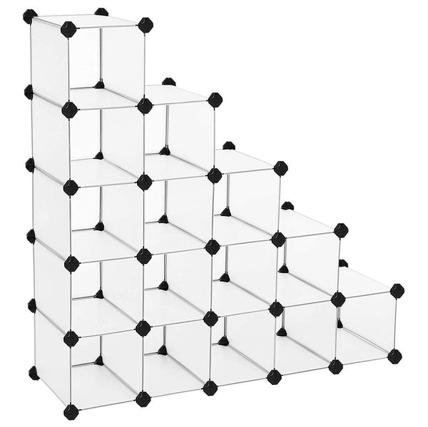 acquista Libreria Modulare con Cubi in PVC 53 Pezzi Componibili Bianca