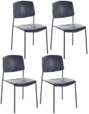 Set 4 Sedie 52x52xH79 cm in Polipropilene Mars Grigio Scuro
