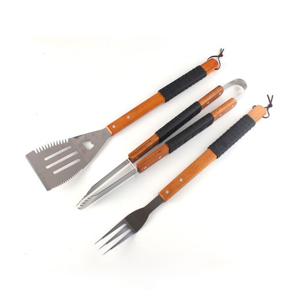 online Set 3 Utensili Accessori per  Barbecue in Acciaio Wood