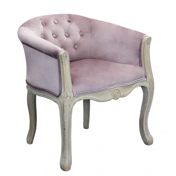 Poltrona Coreen in Velluto Rosa 61x61x71 h cm in Legno Rosa online