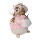 Pupazzo bambina tessuto rosa e bianco cm 16x16xh31