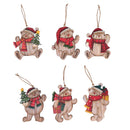 Albero espositore legno c/36 decorazioni base rettangolare cm 34x12xh59