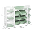 Scaffale Contenitore 149,8x35x92 cm con Cesti estraibili  Verde e Bianco