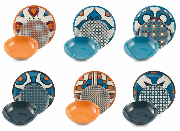 Servizio Piatti 18 Pezzi in Porcellana e Gres Villa d'Este Home Tivoli Cala Lisboa Multicolor acquista