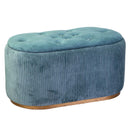 Pouf Contenitore 82x42xh41 cm in Tessuto Velluto Verde Salvia