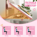 Banco Studio Scuola per Bambini 80x54,5x104 cm con Sedia Regolabile e Piano Inclinabile Rosa