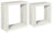 Set 2 Mensole Cubo da Parete Quadrato in Fibra di Legno Ginevra Rovere Sbiancato