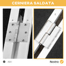 Rampa Pieghevole per Sedia a Rotelle 122x73,5 cm in Alluminio con Rivestimento Antiscivolo e Bordi Nero      