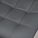 Set 2 Sgabelli con Schienale 42x45x89-110 cm in Similpelle Grigio