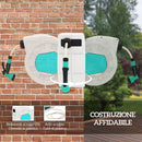 Avvolgitubo da Giardino Retrattile con Tubo dell'Acqua 25+2 m e 7 Getti per Irrigazione Verde e Grigio Chiaro      