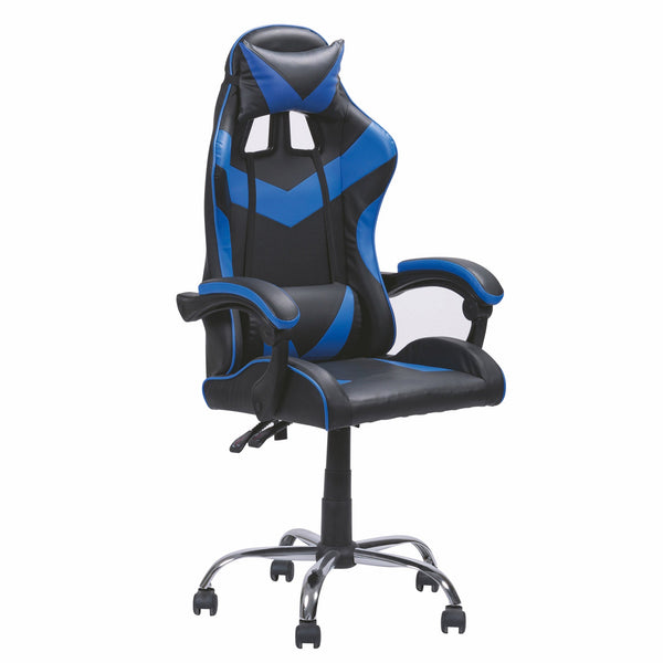 Sedia da Gaming 61x56x123 cm in Similpelle Nera e Blu online