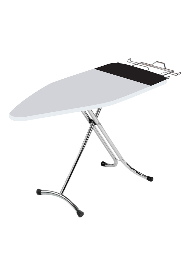 Asse da Stiro Luxor Plus 123x48 cm Area Ignifuga Salvaspazio Altezza Regolabile Gambe Triple      