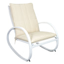 Sedia a Dondolo da Giardino Imbottita in Alluminio Ø40x20/28x18cm Vorghini Poli Ecrù