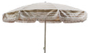 Ombrellone da Giardino Ø200 cm Telo con Frangia 9 cm Ecrù