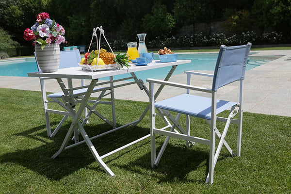 acquista Set Salotto da Giardino Tavolino Divano 2 Sedie in Polyrattan con Cuscini Melbourne Noce