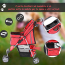 Passeggino per Cani Rosso 75x45x97 cm 