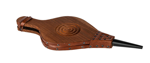 sconto Mantice 47xØ19x4 cm in Legno e Pelle Sintetica Color Legno e Marrone