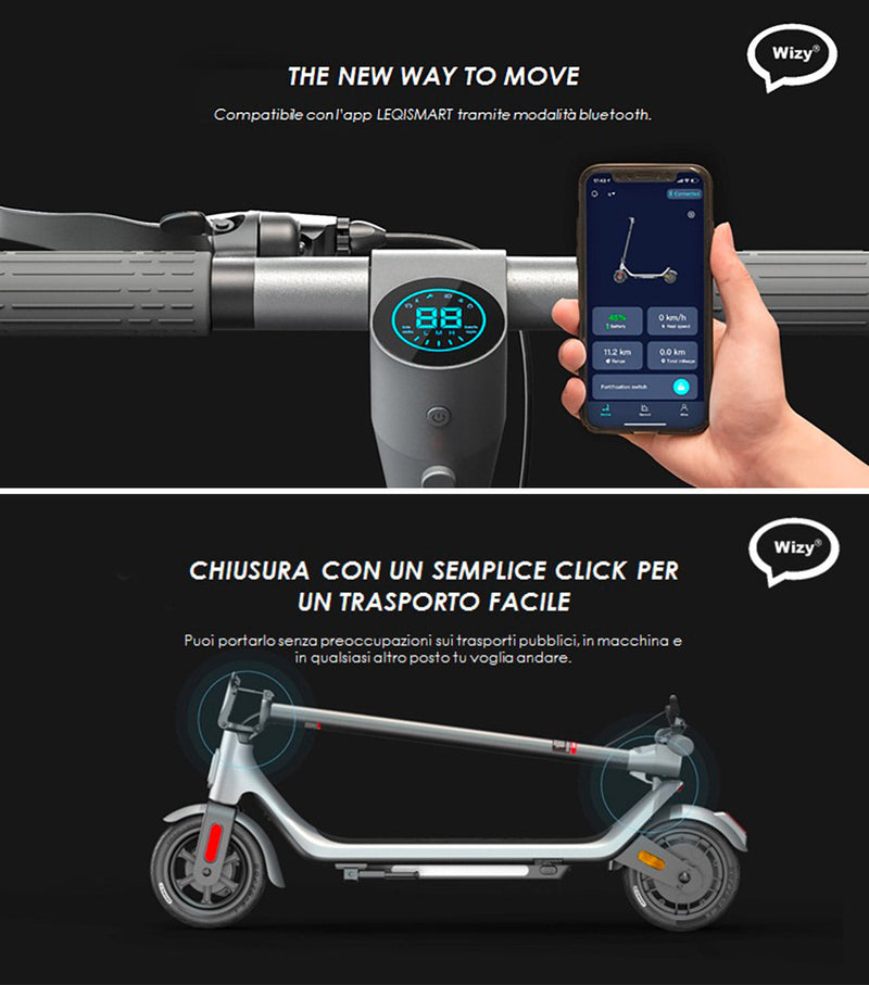 Monopattino Elettrico Pieghevole 350W 36V con Indicazioni di