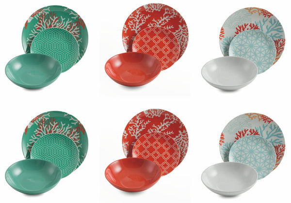 online Servizio Piatti 18 Pezzi in Porcellana e Gres Villa d'Este Home Tivoli Reef Multicolor