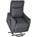 Poltrona Alzapersona Elettrica 1 Motore 68x87x104 cm in Tessuto Effetto Lino Nero