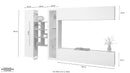 Parete Attrezzata Soggiorno 340x30x180 cm Maruska n°14 Bianco Lucido/Rovere Wotan 