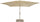 Ombrellone da Giardino 4x4 m Palo Ø60 mm in Alluminio Legno Larice Telo in Poliestere Avorio
