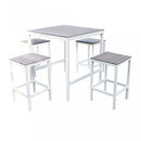 Set Bar Tavolo e 4 Sgabelli Sirio in Alluminio Bianco