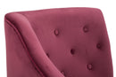 Chaise Longue Paris 132x62x90 cm Legno Spugna e Velluto Sintetico Bordeaux e Nero