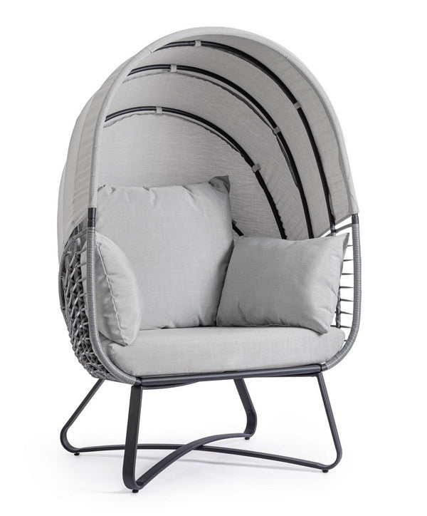 Poltrona con Cuscini da Giardino 100x90x152 cm in Acciaio Eldon Grigio Chiaro online