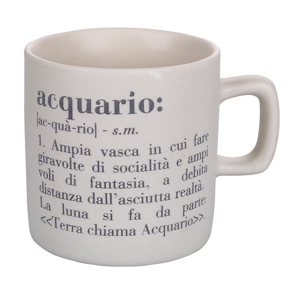 Tazzina Caffè Zodiaco "acquario" Ø6x6,5 cm in Bone China VdE Tivoli 1996 Bianco prezzo