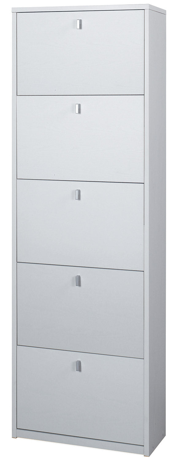 Scarpiera 5 Ante 63x190x29 cm Bianco Fiammato sconto