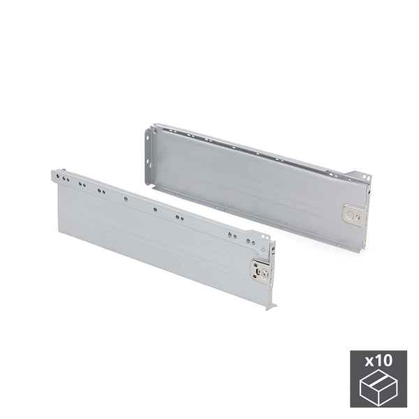 sconto Kit Cassetto per Cucina Ultrabox H150 mm P 350 mm Acciaio Grigio Metallizzato 10 Pezzi Emuca