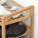 Scarpiera 3 Ripiani 9 Paia di Scarpe 76x33x51 cm in bambù Naturale