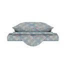 Copripiumino Matrimoniale con Stampa su Sacco e Federe in Cotone Athena Eva Blu