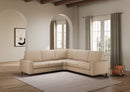 Divano Angolare 5 Posti 226x226x85 cm Sakar in Tessuto Beige