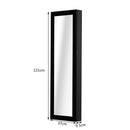 Armadio Portagioielli da Parete con Specchio in Legno MDF Nero 37x9.5x121 cm 