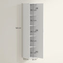 Mobile Bagno Sospeso a Colonna 30x31.5x160 cm con Ripiani Regolabili e Chiusura Soft Close in MDF Bianco      