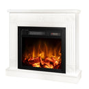 Camino Elettrico da Pavimento 73x77x21 cm Effetto Fiamma 1100W Focus & Dionis Bianco