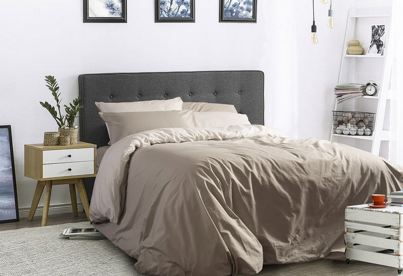 Copripiumino Double Face con Federe Mitera Giada Ostrica e Grisaglia Varie Misure