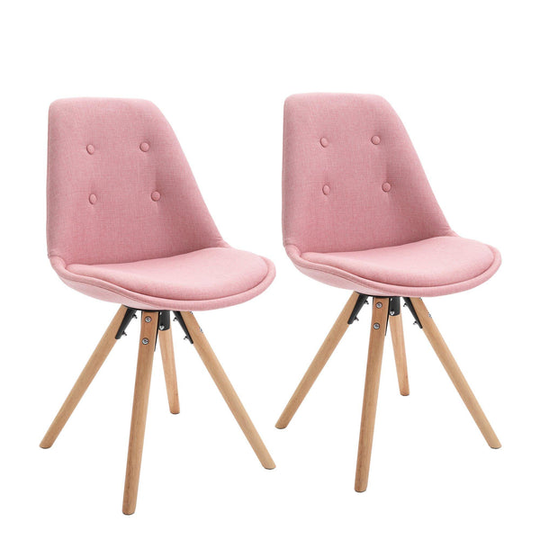 Set 2 Sedie Imbottite 48x56x87 cm in Tessuto Rosa prezzo