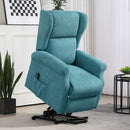 Poltrona Alzapersona Reclinabile 135° con Poggiapiedi e Telecomando 74x94x111 cm Blu  