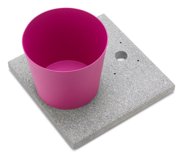 online Base con Vaschetta per Fontane con Ghiera Grande 40x40x5 cm in Cemento Belfer 42/BSE/3 Ciclamino
