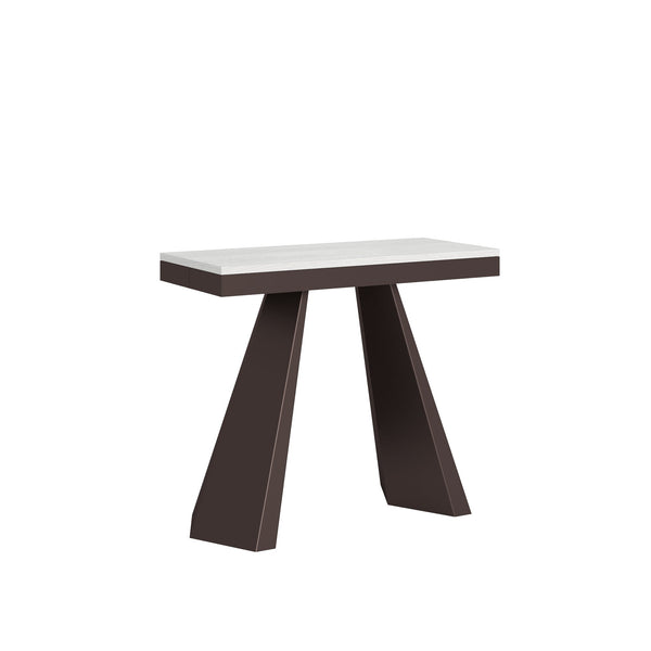 Consolle Allungabile 90-300x40x77 cm in Nobilitato Bianco sconto
