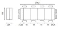 Consolle Allungabile Segmenta 110x42,5/297,5x78 cm in MDF Laccato Tortora Opaco        